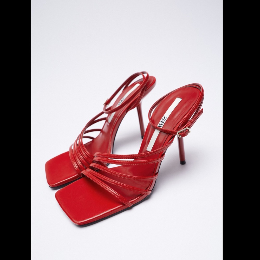 Zara heeled sandals with thin straps